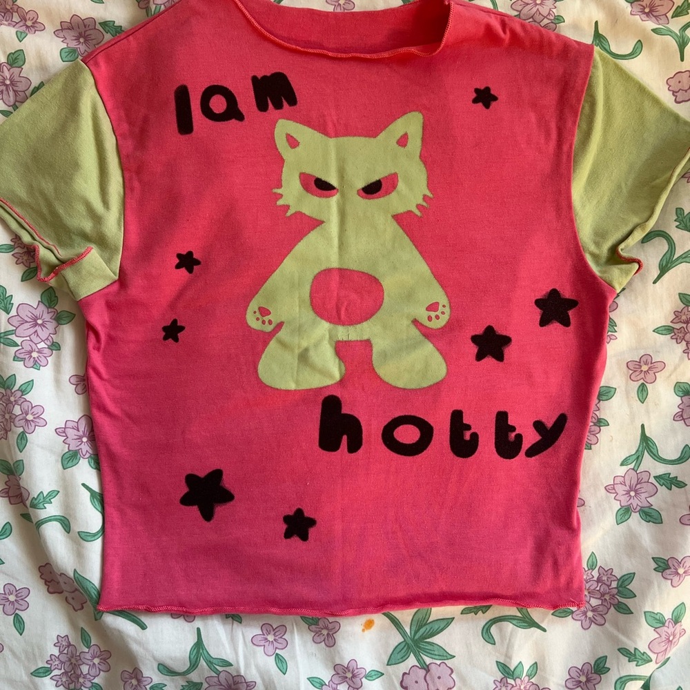 Silly Y2K Kitty Graphic Crop Top